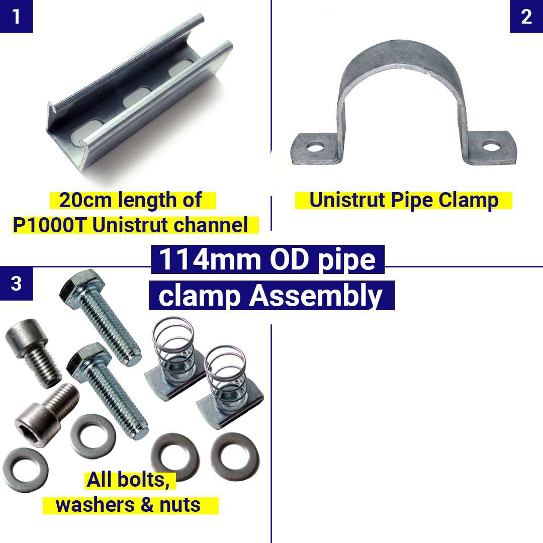 Unistrut Pipe Clamp Assembly I: 114mm OD