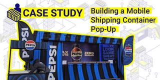 Branded shipping container for a Pepsi Max pop-up marketing