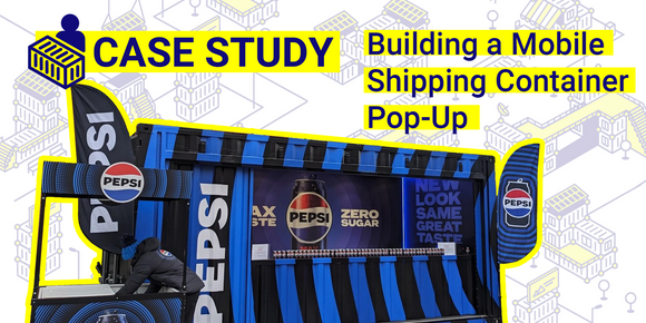 Branded shipping container for a Pepsi Max pop-up marketing