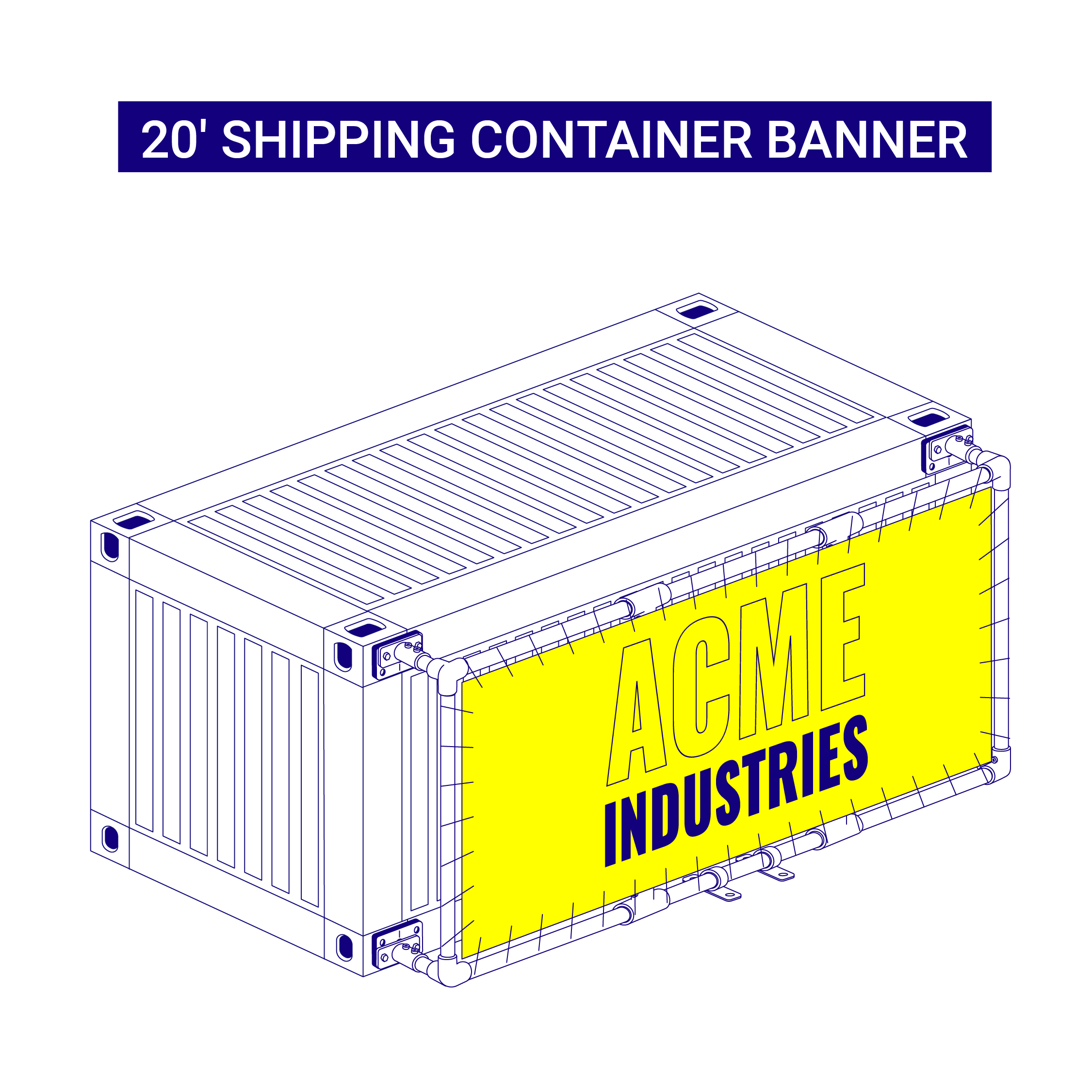 20 foot shipping container banner kit in situ