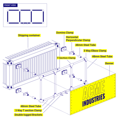 20 foot shipping container banner kit explosion diagram