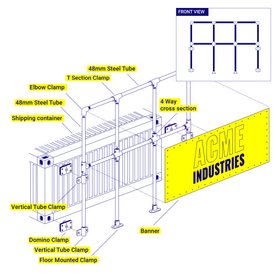 20 foot raised shipping container banner explosion diagram