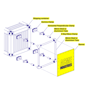8 foot shipping container banner kit explosion diagram
