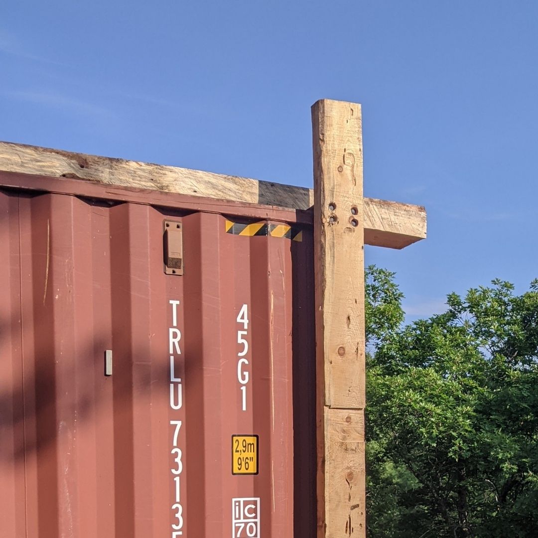 Structural Timber attached to a shipping container
