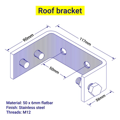 Shipping Container Roof Bracket Technical Drawing