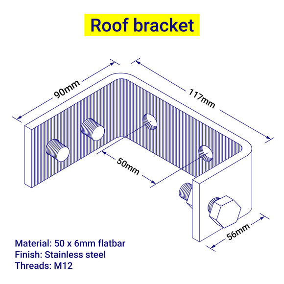 Shipping Container Roof Bracket Technical Drawing
