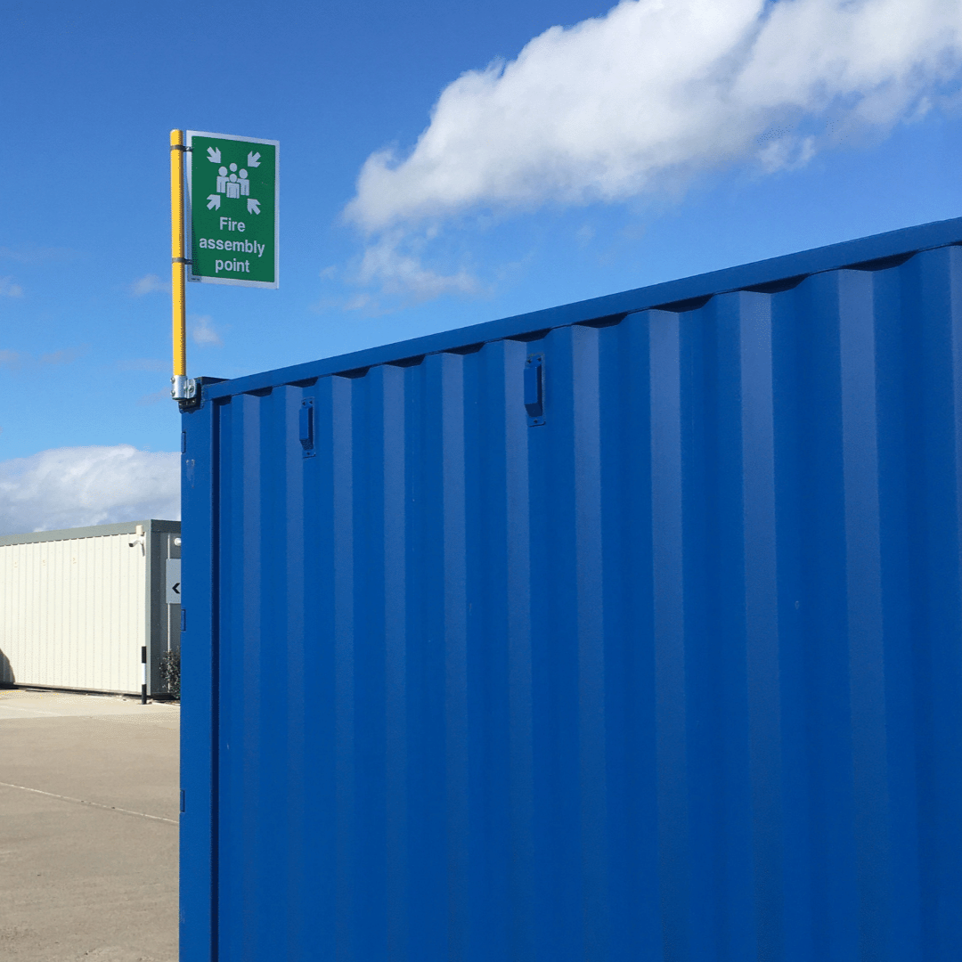 Container Signing Plate Domino Clamps Bolt-On: Shipping container Sign post kit - 48mm