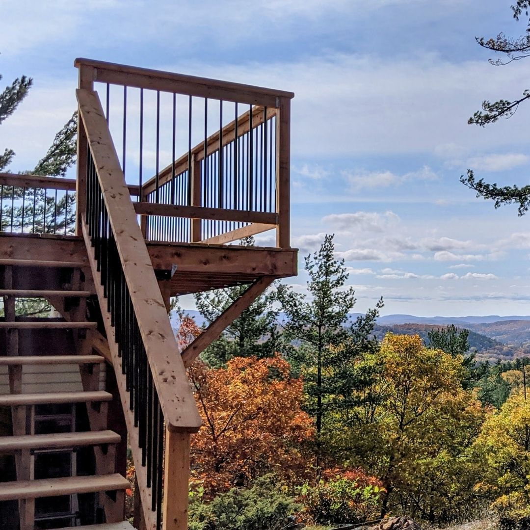 Stunning view from the roof deck of a shipping container