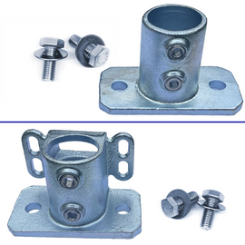 Perpendicular Tube Clamp with and without Kickplate