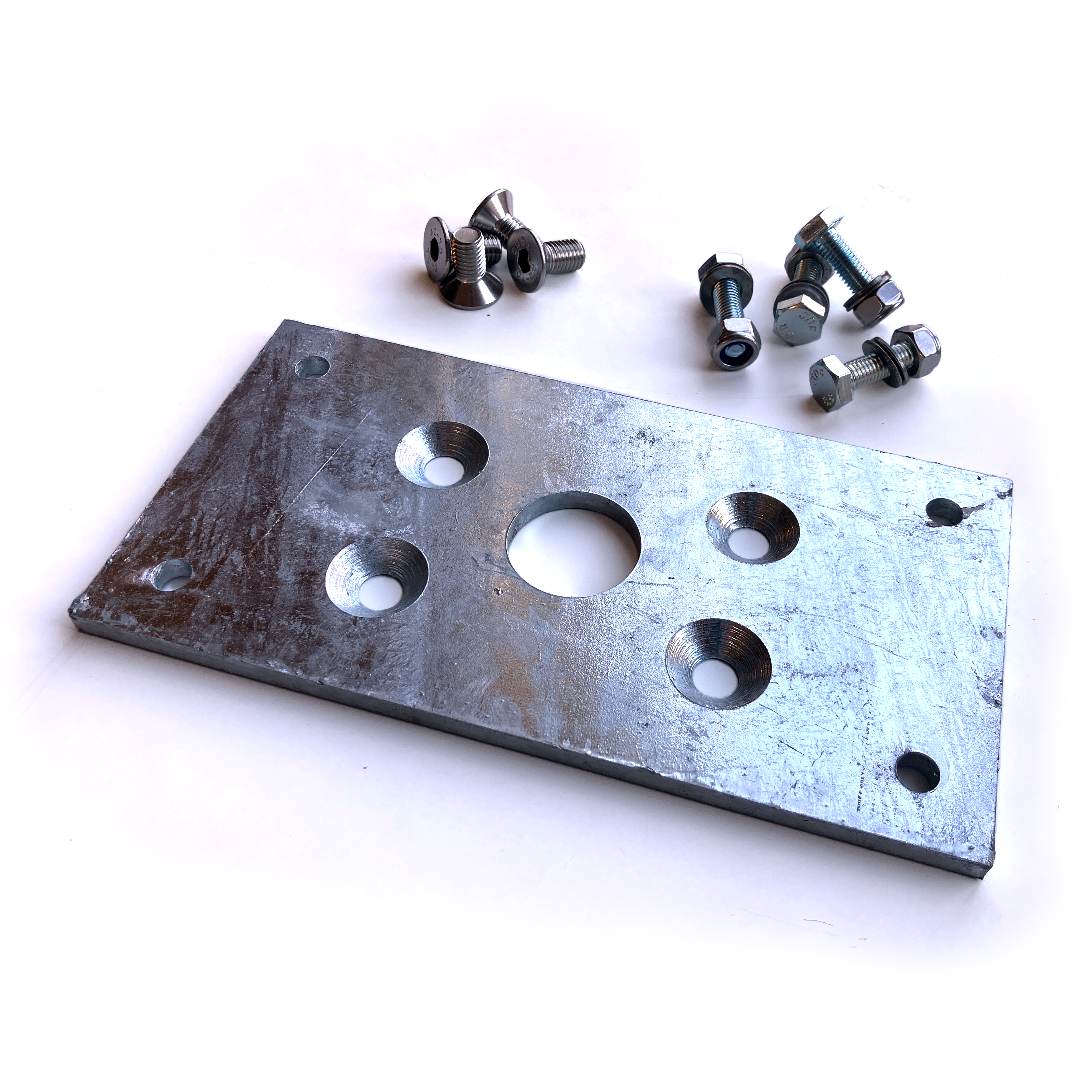 Bolt and weld adapter plate