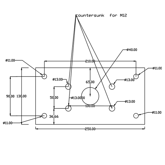 Bolt and weld adapter drawing