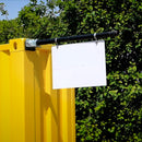 Sign attached with Base Flange tube clamp for horizontal tube 48mm with kickplate