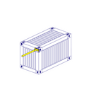 A horizontal tube clamp for attaching a piece of tube or scaffold pole perpendicular to the side of a shipping container