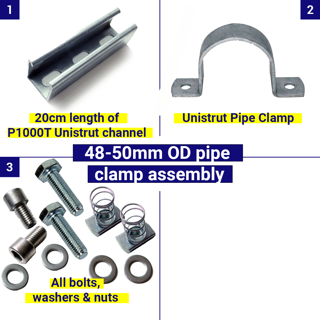 Unistrut Pipe Clamp Assembly E: 48-50mm OD