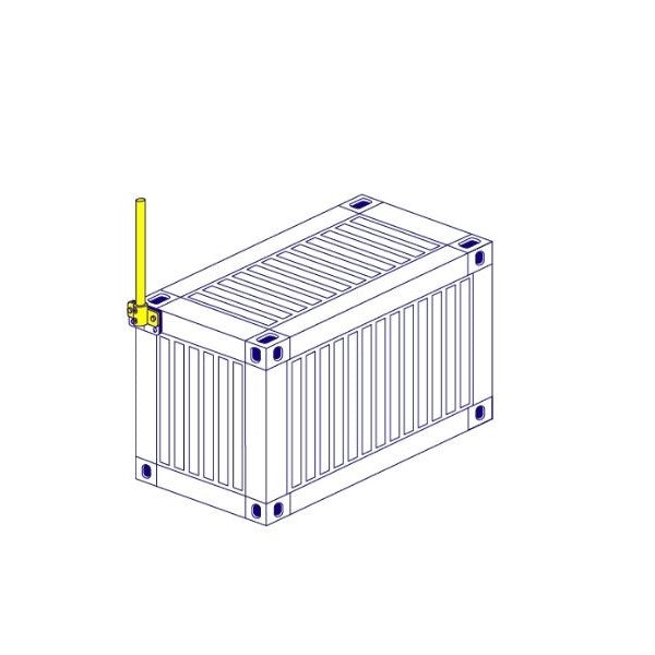 Vertical tube attached to a shipping container