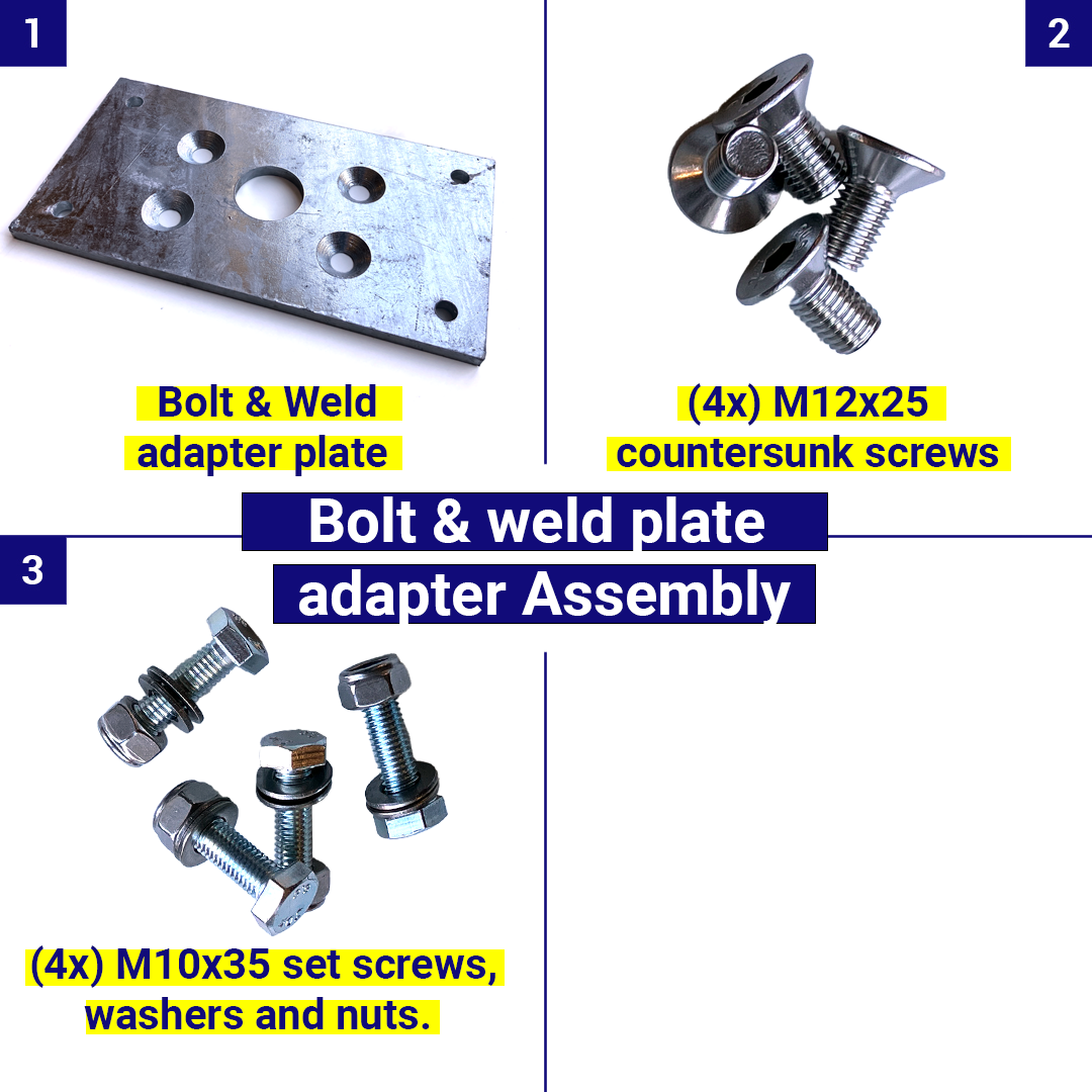 Bolt and weld plate assembly