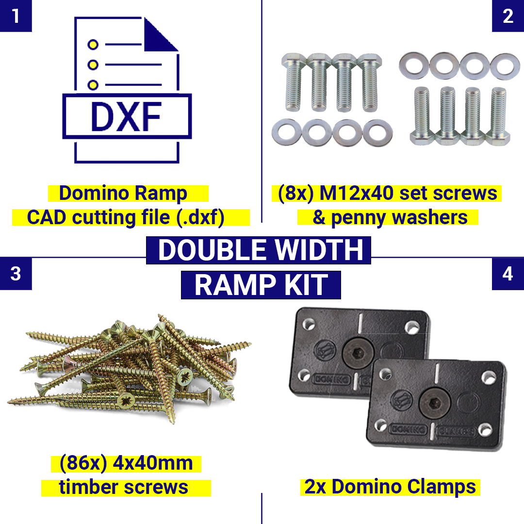 Double Width Shipping Container Ramp | Domino Clamps