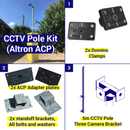 Shipping Container CCTV kit, 5m pole, 3 camera brackets